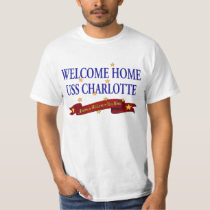 T-shirt USS à la maison bienvenu Charlotte