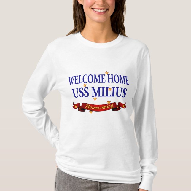 T-shirt USS à la maison bienvenu Milius (Devant)