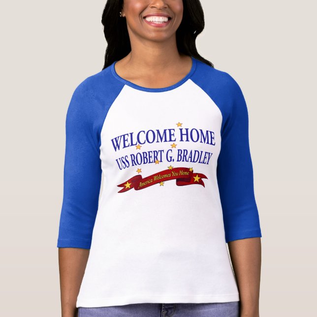 T-shirt USS à la maison bienvenu Robert G. Bradley (Devant)