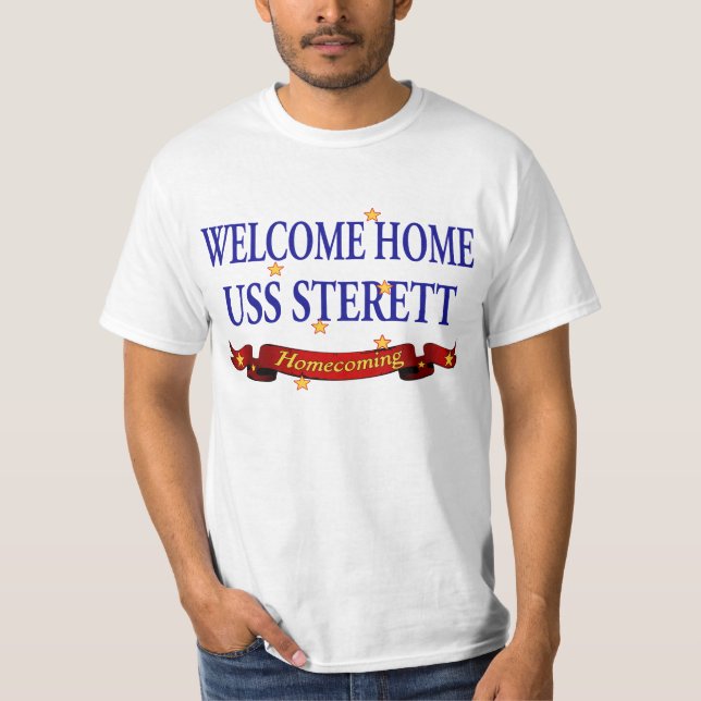 T-shirt USS à la maison bienvenu Sterett (Devant)