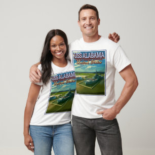 T-SHIRT USS ALABAMA BATTLESHIP - MOBILE ALABAMA USA