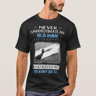 T-shirt USS Albany SSN753 Sous-marin Anciens Combattants D