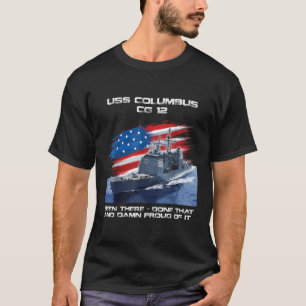 T-shirt USS Columbus CG 12 Classe Cruiser American Flag Ve