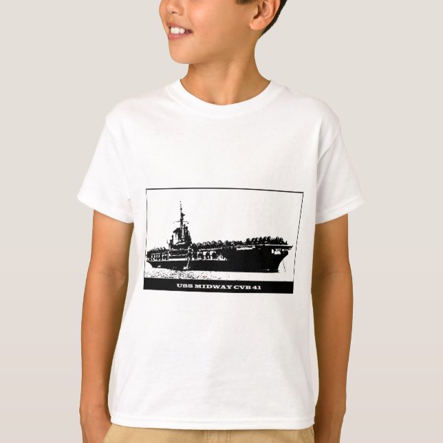T-shirt USS CVB-41 INTERMÉDIAIRE, bateau de la Marine (Devant)