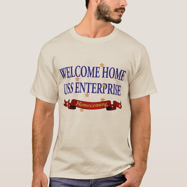 T-shirt USS Enterprise à la maison bienvenue (Devant)