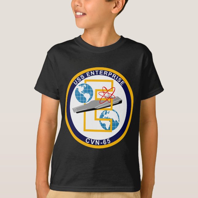 T-shirt USS Enterprise - CVN 65 - "le grand E " (Devant)