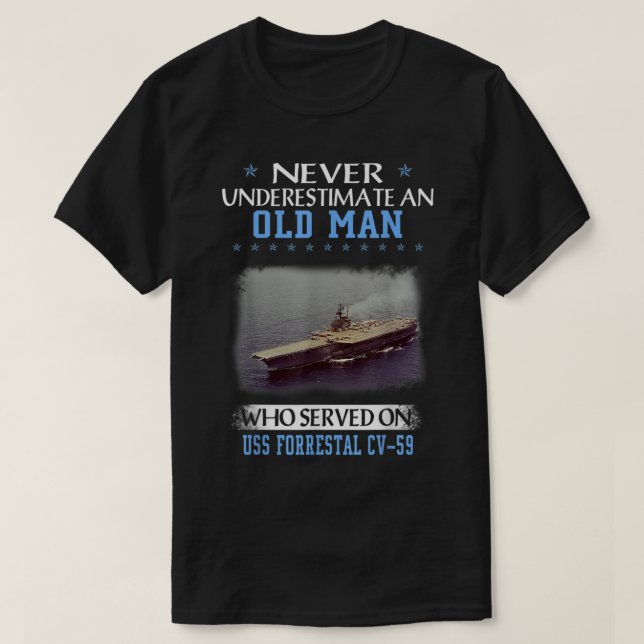 T-shirt USS Forrestal CV59 Anciens Combattants Day Père Da (Design devant)
