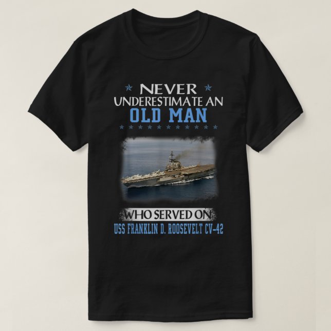 T-shirt USS Franklin D Roosevelt CV42 Aircraft Carrier Vet (Design devant)