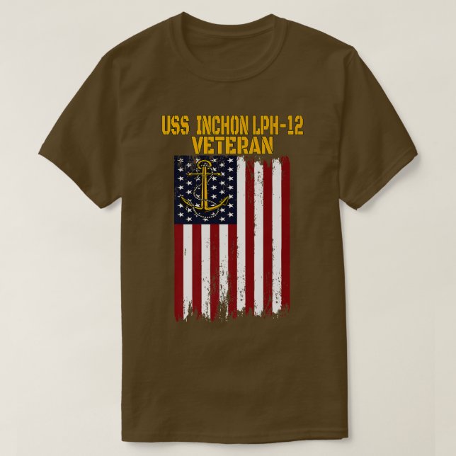 T-shirt USS Inchon LPH12 Amphibious Ship Helicopter Carrie (Design devant)