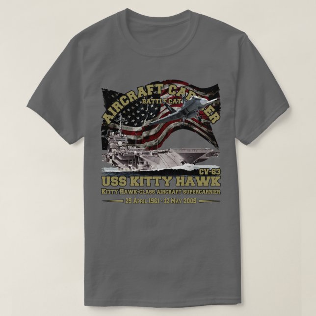 T-shirt USS Kitty Hawk CV63 Aircraft rier (Design devant)