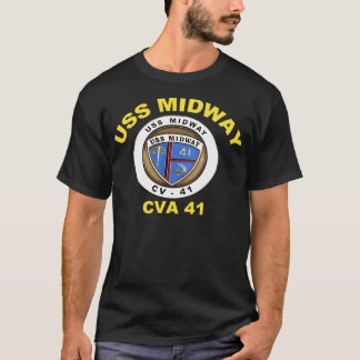 T-shirt Uss Midway (Cvbcvacv-41) Crest For Dark