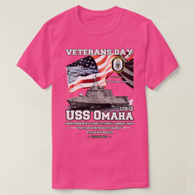 T-shirt USS Omaha LCS12 Classe d'indépendance US Navy (Design devant)