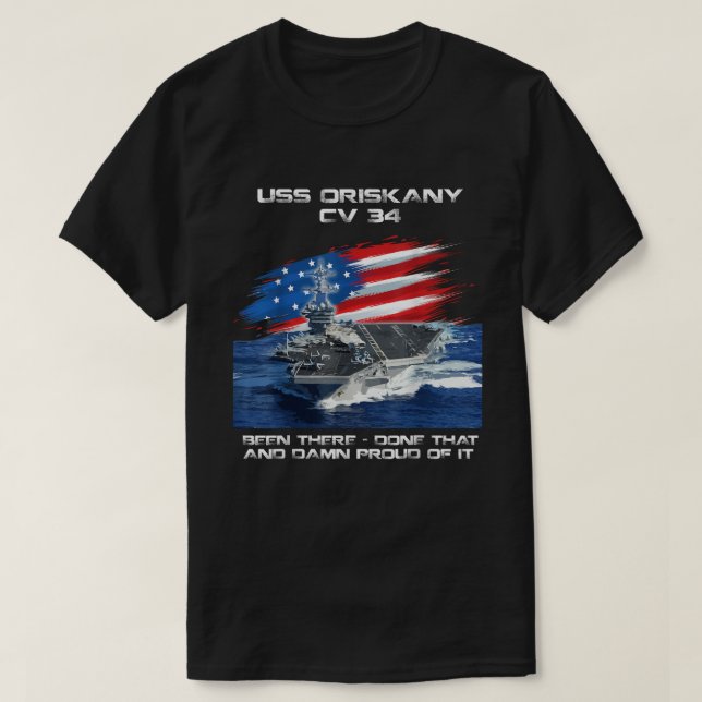 T-shirt USS Oriskany CV 34 Avion Transporteur Vétérinaire  (Design devant)