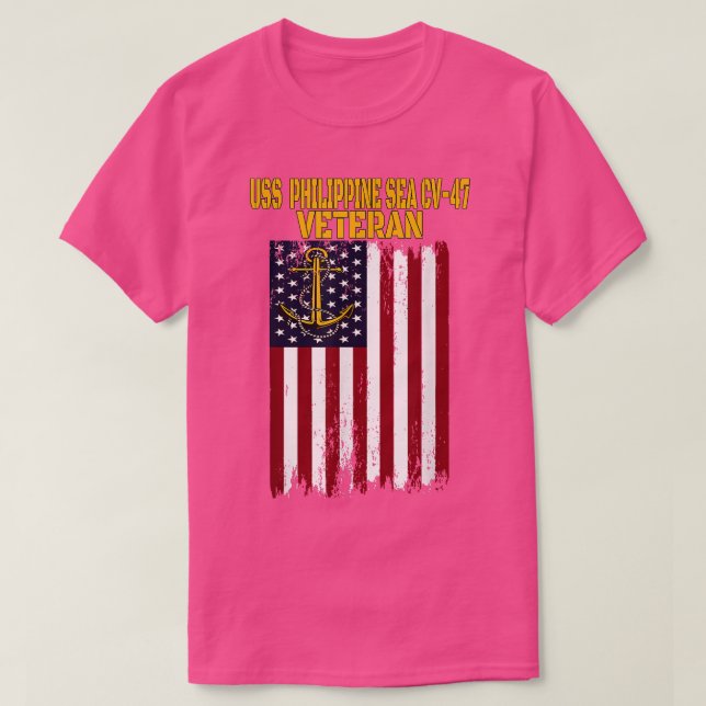 T-shirt USS Philippine Sea CV47 Vétérans de porte-avions (Design devant)