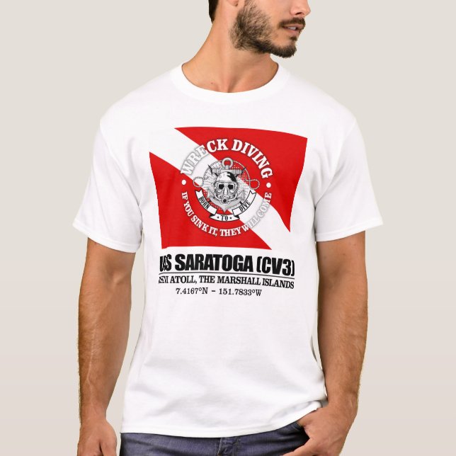 T-shirt USS Saratoga (CV3) (plongée en épave) (Devant)