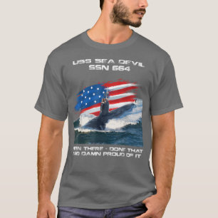 T-shirt USS Sea Devil SSN-664 American Flag Sous-marin Vet