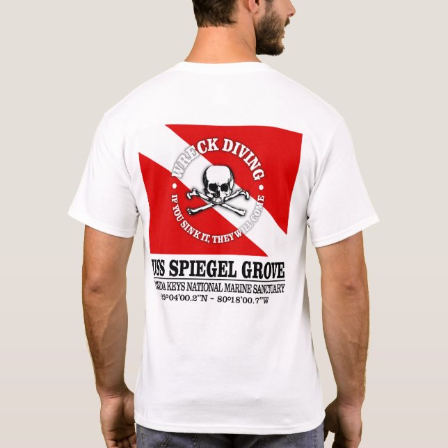 T-shirt USS Spiegel Grove (meilleures épaves) (Dos)