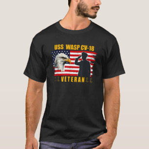 T-shirt USS Wasp CV 18 Porte-avions Anciens Combattants Pè