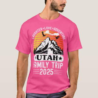 T-shirt Utah Famille Voyage 2025 Mountain Camping Adventur