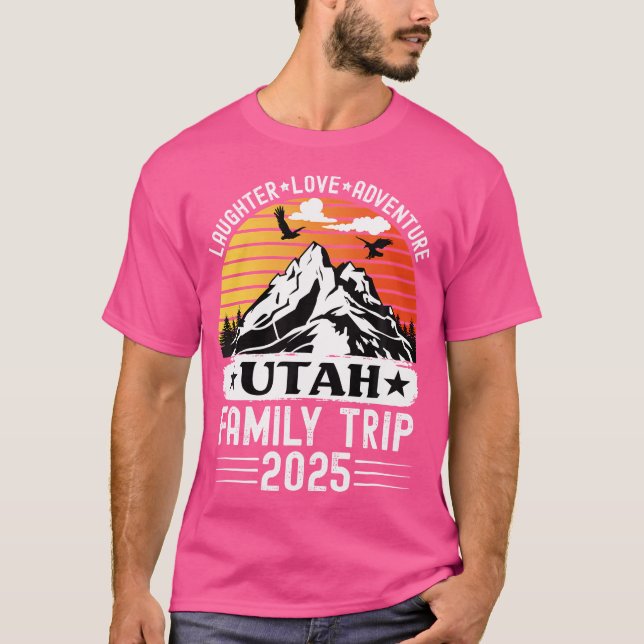 T-shirt Utah Famille Voyage 2025 Mountain Camping Adventur (Devant)