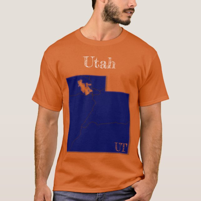 T-shirt Utah Interstates [Conception bleu marine] (Devant)