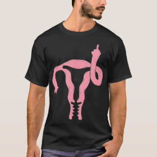 T-shirt Uterus montre le doigt médian féministe féministe 