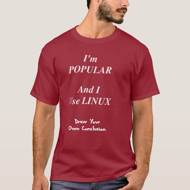 T-shirt Utilisateur populaire de Linux (Devant)