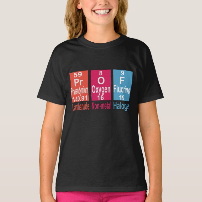 T-SHIRT UTILISATION D'ÉLÉMENTS SUR LA TABLE PÉRIODIQUE POU (Devant)