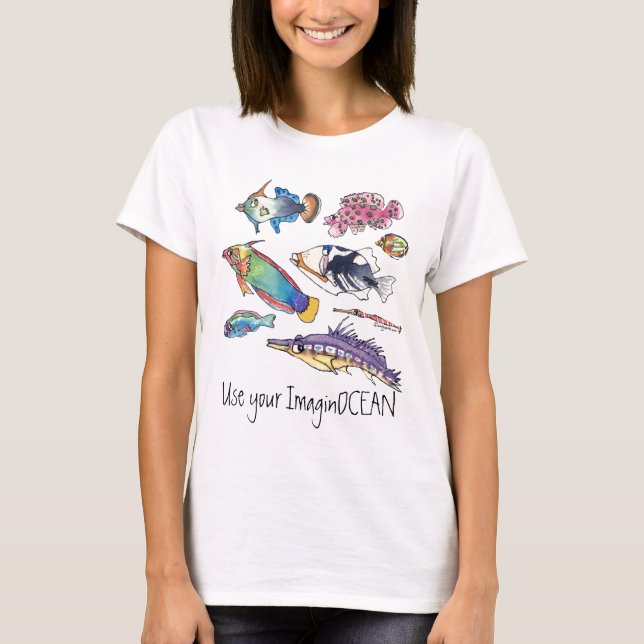 T-shirt Utiliser votre poisson ImaginOCEAN (Devant)