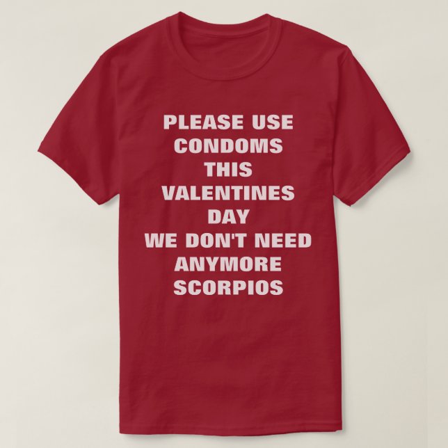 T-shirt Utilisez les préservatifs ce jour de Valentines (Design devant)