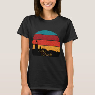 T-shirt Utrecht Pays-Bas Tour Skyline Voyage Rétro