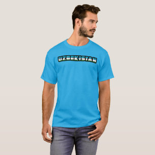 T-shirt UZBEKISTAN Touriste noir personnalisable spécial