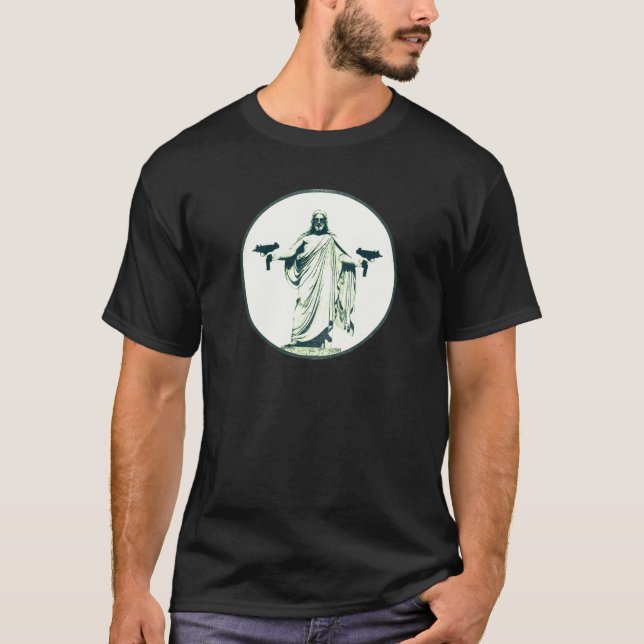 T-shirt Uzi Toting Jésus (Devant)
