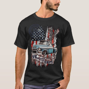 T-shirt V8 Legendary Pickup GMC 100 American drôle pig gi