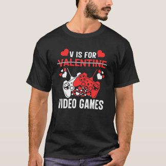 T-shirt V EST POUR JEUX VIDÉO Valentines Jour Vidéo Gamer 