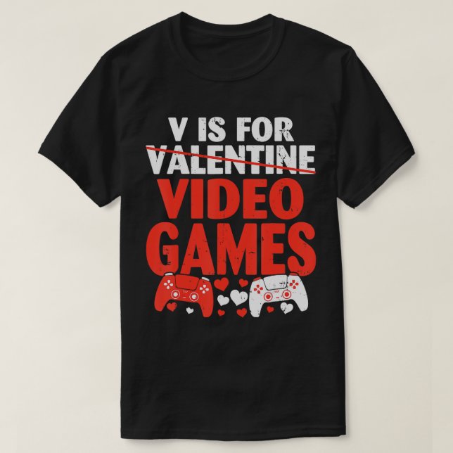 T-shirt V Est Pour Jeux Vidéos Drôle Garçon Hommes Valenti (Design devant)