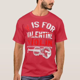 T-shirt V est pour violon amusant Valentines Jour violonis
