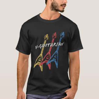 T-shirt V Guitare Stacked Flying V Guitare Guitariste