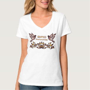 T-shirt V pour femmes BIRD PARADISE