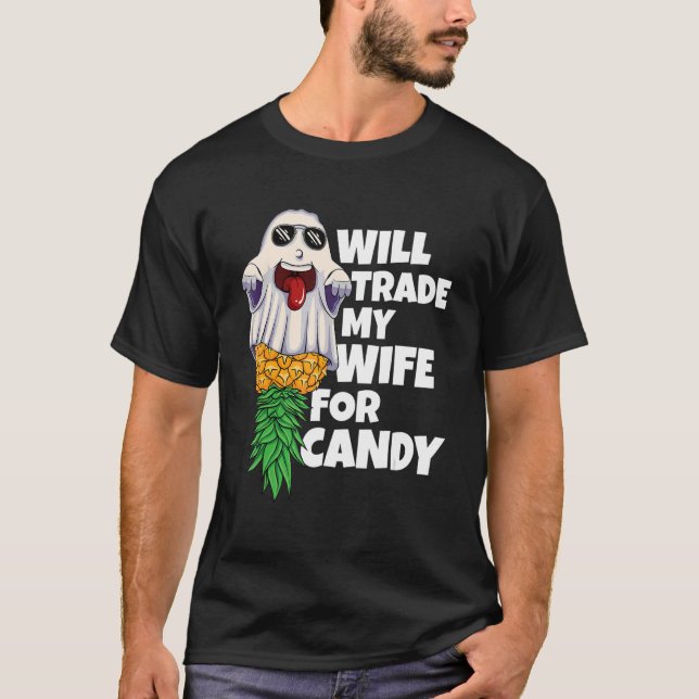 T-shirt Va Échanger Ma Femme Pour L'Ananas À Bonbons Hallo (Devant)