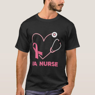 T-shirt Va Infirmière Coeur Stethoscope Ribbon rose Cute s
