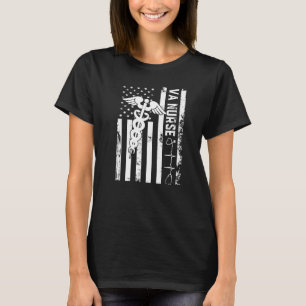 T-shirt Va Nurse Flag Amérique drapeau Infirmière patrioti