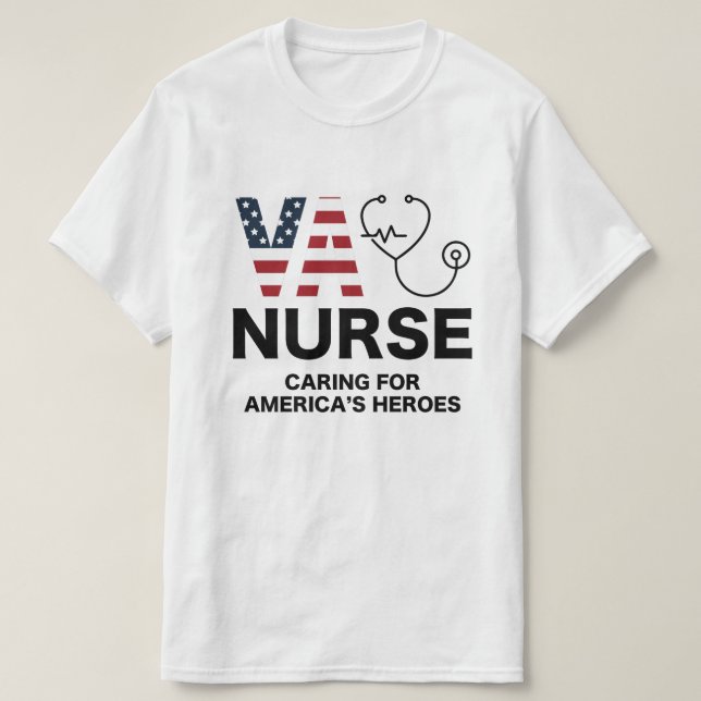 T-shirt VA Nurse. Se soucier des héros américains (Design devant)