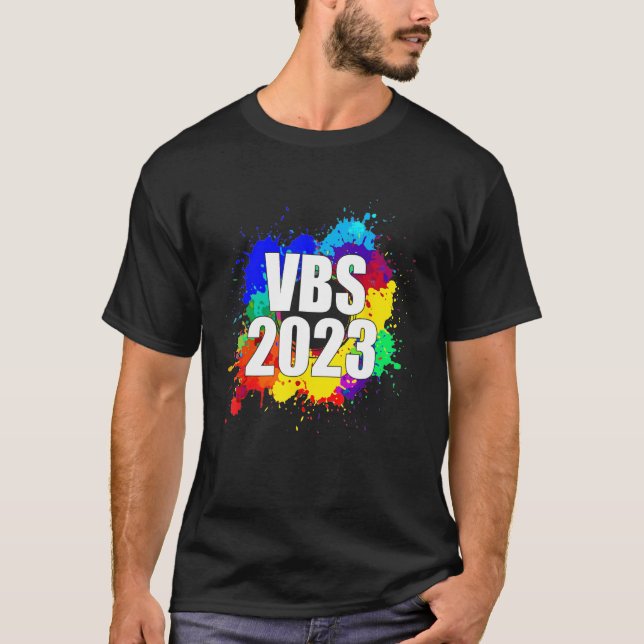 T-shirt Vacance Bible School Crew 2023 Paint Splatter I L (Devant)