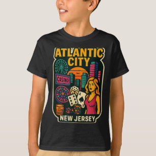 T-shirt Vacances à Atlantic City New Jersey Casino Jeux de