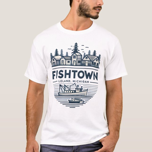 T-shirt Vacances à Fishtown Leland Michigan (Devant)