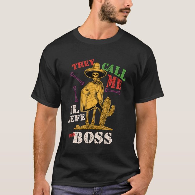 T-shirt Vacances Cinco de Mayo On m'appelle El Jefe le b (Devant)