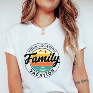 T-shirt Vacances de famille personnalisées ; Badge de vill