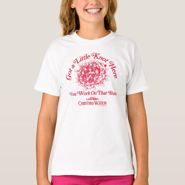 T-shirt Vacances de Noël | Donnez un petit noeud ici (Devant)