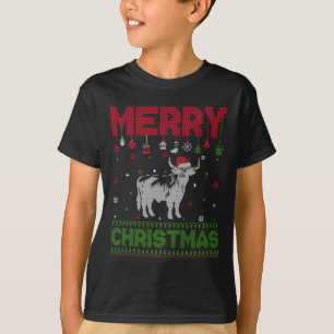 T-shirt Vacances de Noël moche plaisir Highland Cow Graphi